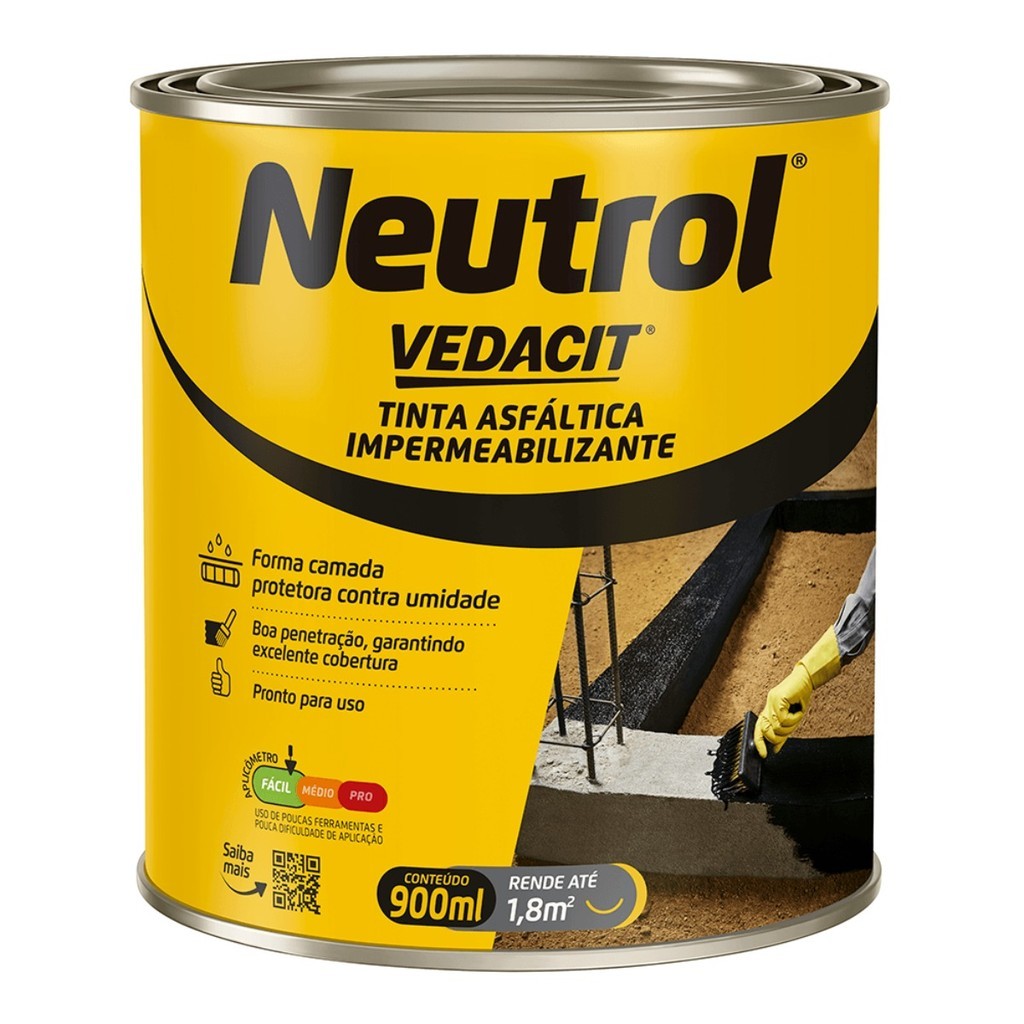 TINTA ASFALTICA VEDACIT NEUTROL 900ML