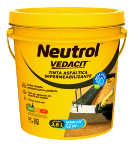 TINTA ASFALTICA VEDACIT NEUTROL ACQUA 18L