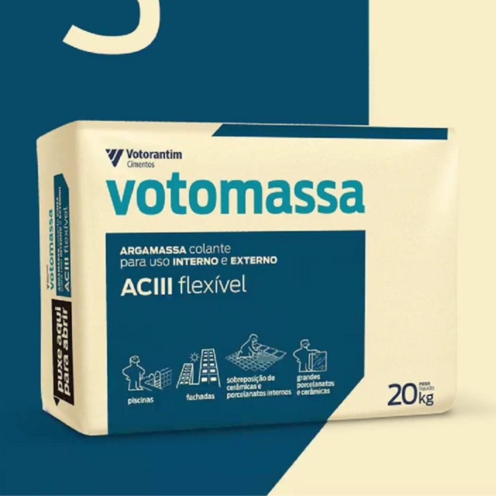 ARGAMASSA VOTOMASSA 20KG AC-III FLEXIVEL CINZA