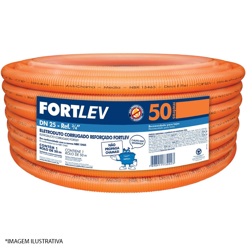 CONDUITE FORTLEV LARANJA 25MM 3/4 50M