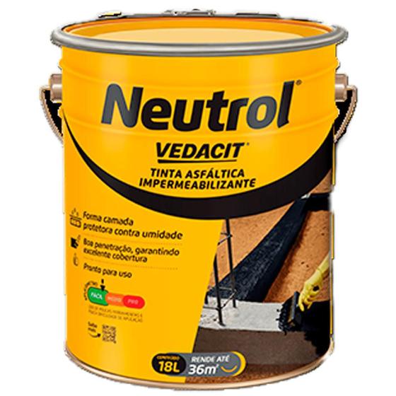 TINTA ASFALTICA VEDACIT NEUTROL 18L