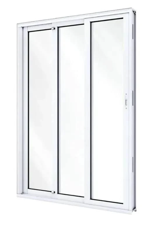 PORTA ESUL CORRER BRANCA VIDRO 210X200 3 FOLHAS