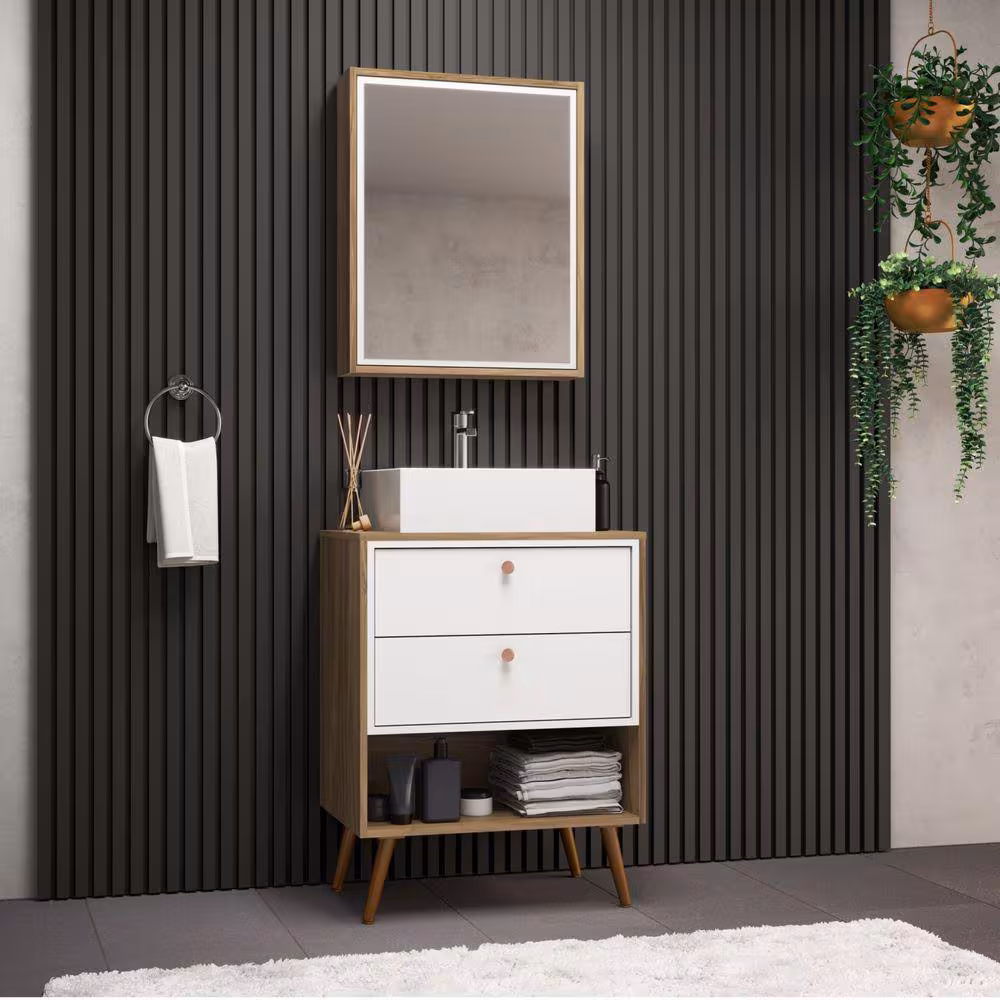 GABINETE BANHEIRO BOSI GAEL NOGAL COM PES 60CM