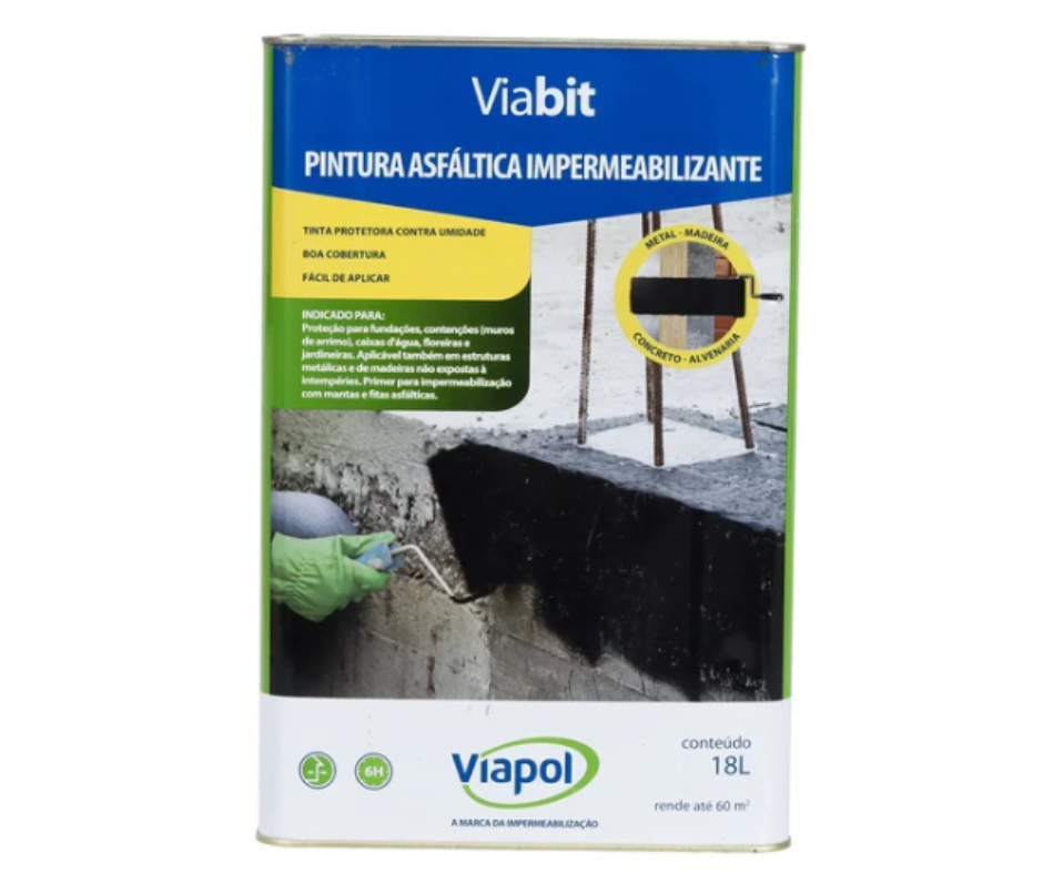 TINTA ASFALTICA VIAPOL VIABIT SOLVENTE 18L