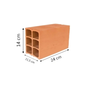 TIJOLO BLOQUETE 11X14X24 6 FUROS