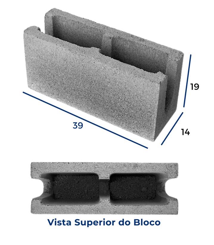 CANALETA P/VIGA BLOCO CONCRETO 14X19X39