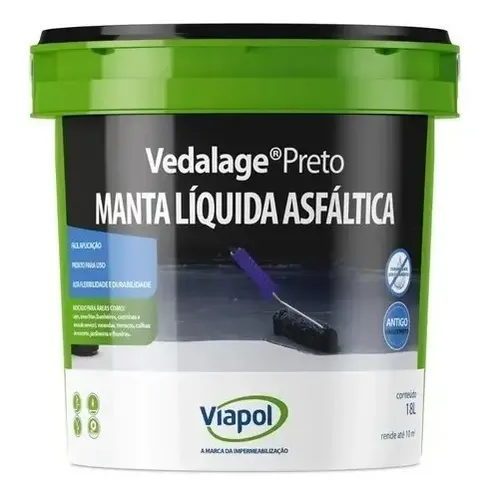 VEDALAJE VIAPOL 18KG PRETO ACRILICA MANTA LIQUIDA