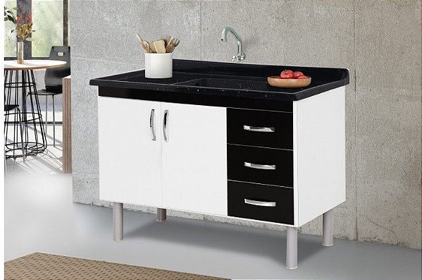 GABINETE COZINHA AJ RORATO 1.20 TOQUIO PRETO