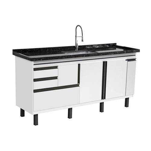 GABINETE COZINHA LOCATT 2.00 NEW ELEGANCE NERO / BRANCO