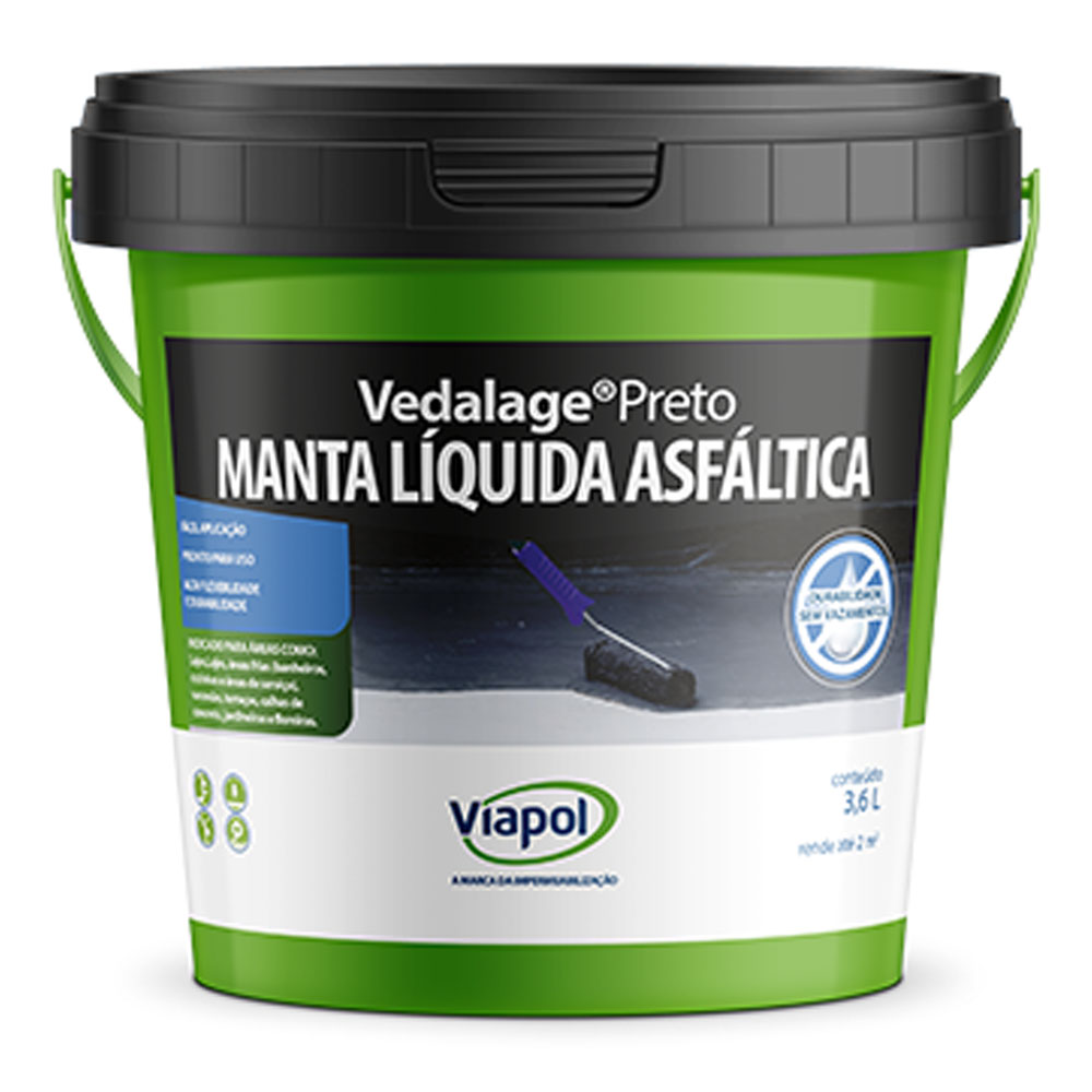 VEDALAJE VIAPOL 3,6 KG PRETO ACRILICO MANTA LIQUIDA