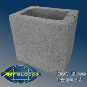 BLOCO ESTRUTURAL CONCRETO MEIO 14X19X19