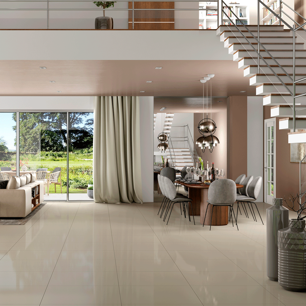 PORCELANATO VIA ROSA 72X72 ACETINADO AR72062 CLASSIC MARFIL