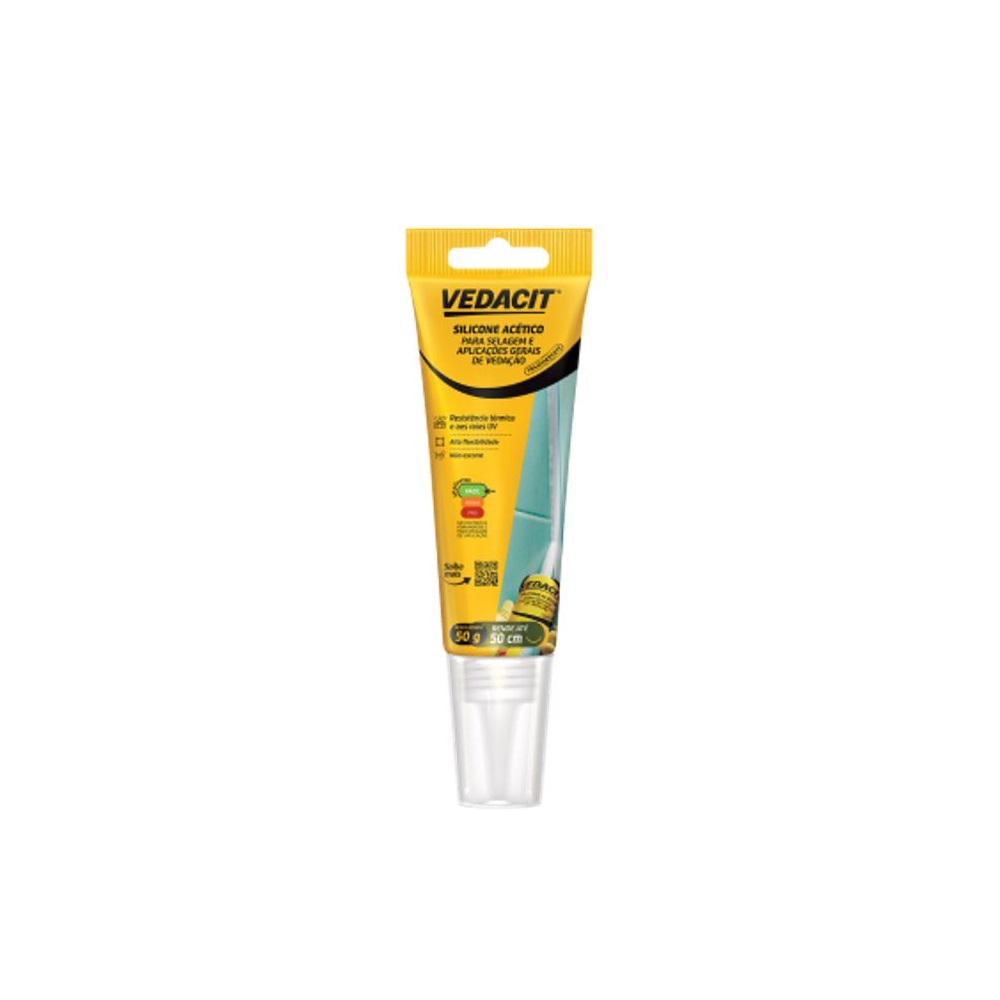 SILICONE VEDACIT ACETICO TRANSPARENTE 50GR