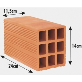 TIJOLO BLOQUETE 11X14X24 9 FUROS