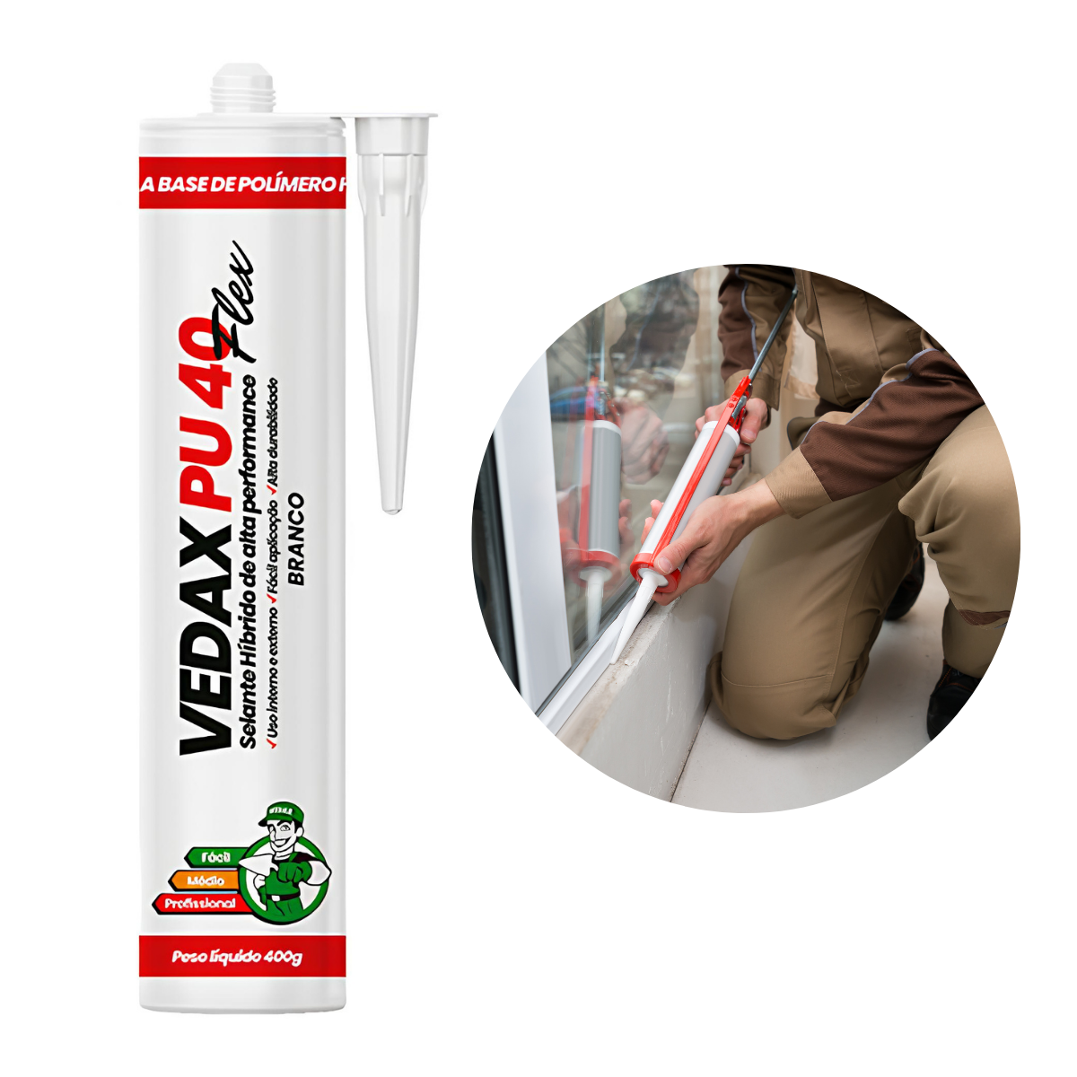 PU 40 VEDAX FLEX BRANCO 400G